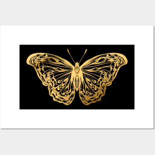 Gold Butterfly Posters and Art